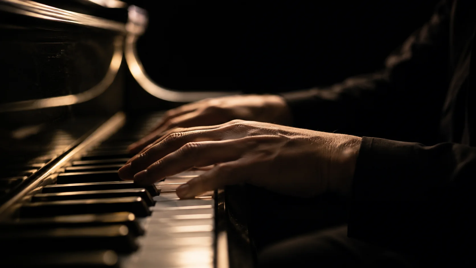 Mains sur un piano, métaphore de la répétition et des gammes